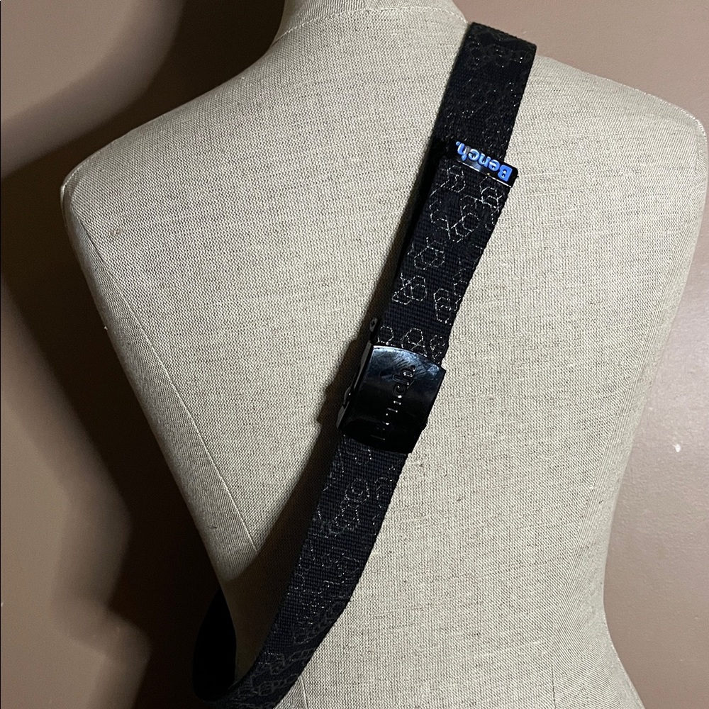 😄Bench Black Belt Canvas Slip 30-42